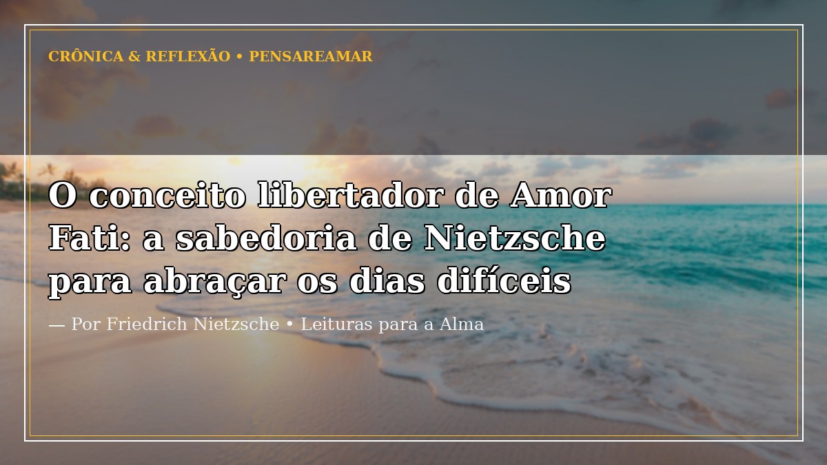 O conceito libertador de Amor Fati: a sabedoria de Nietzsche para abraçar os dias difíceis